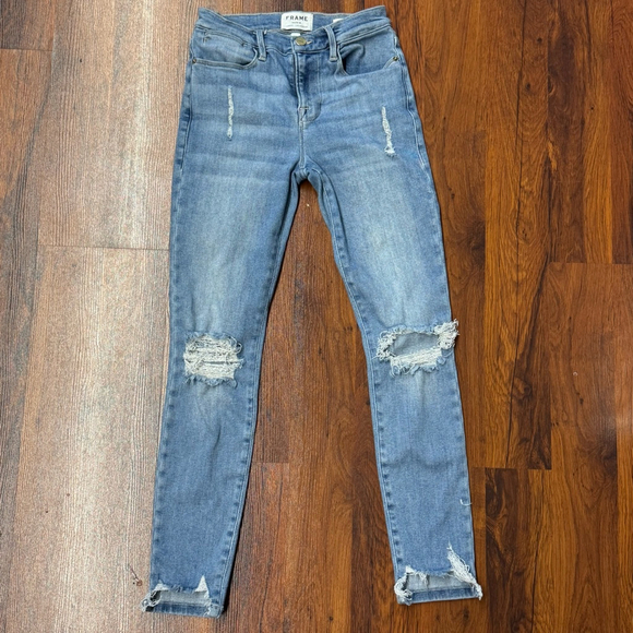Frame Denim Denim - FRAME Le High Skinny Crop Distressed Jeans Size 25